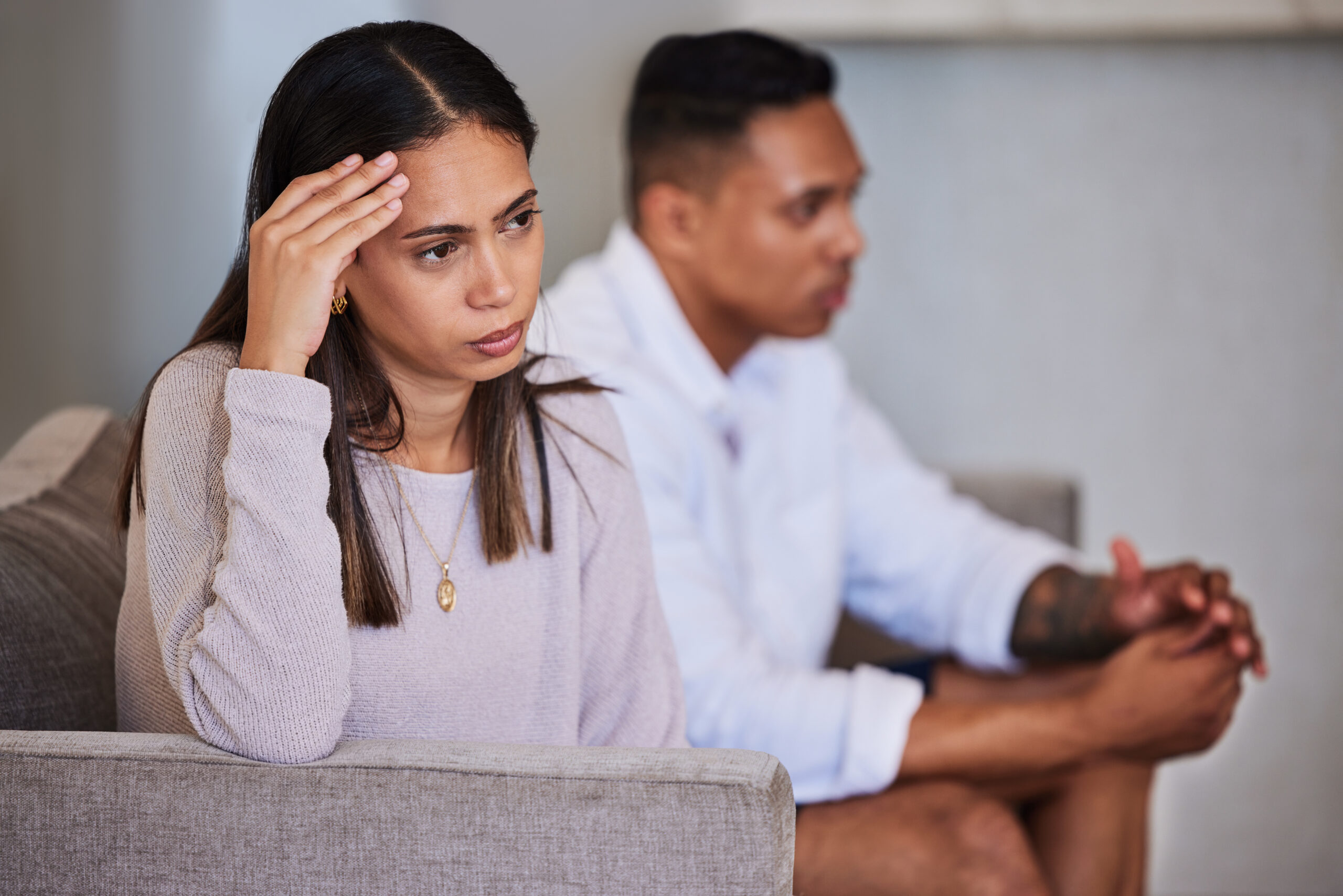 Couple going through divorce court proceedings